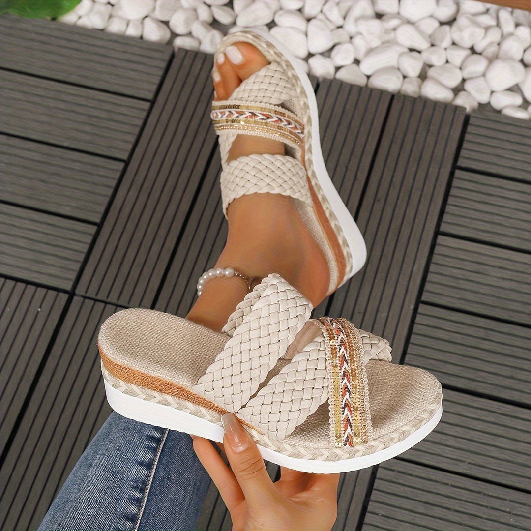 Woven Slip-On Comfort Sandals