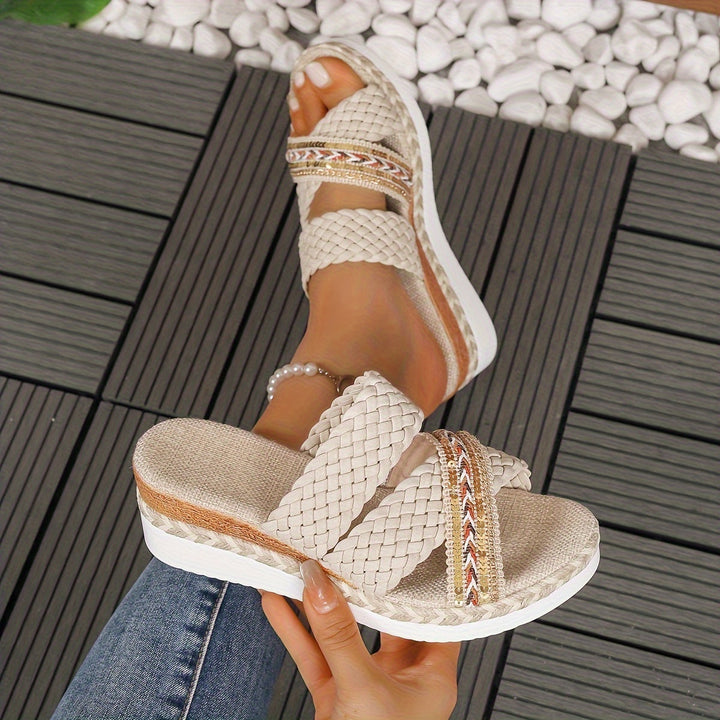 Woven Slip-On Comfort Sandals