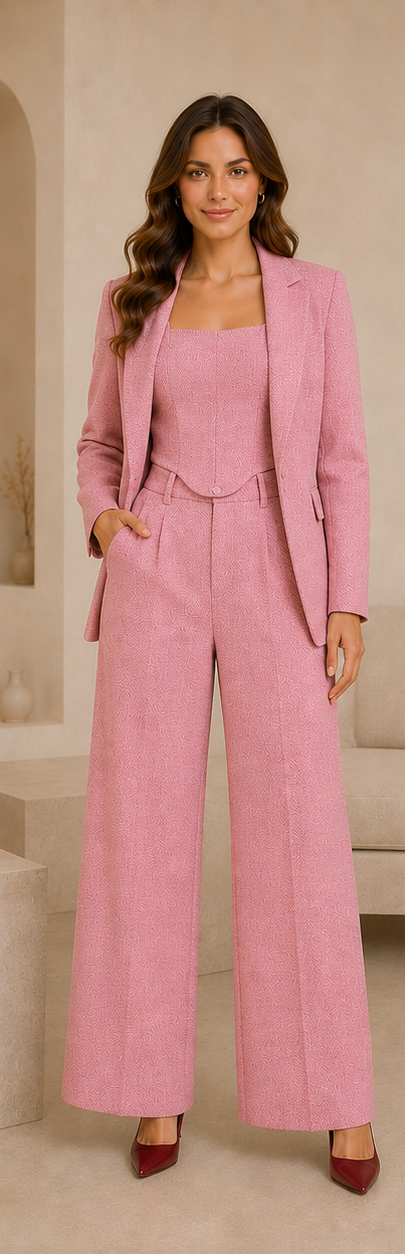 Conjunto de traje de tres piezas en espiga