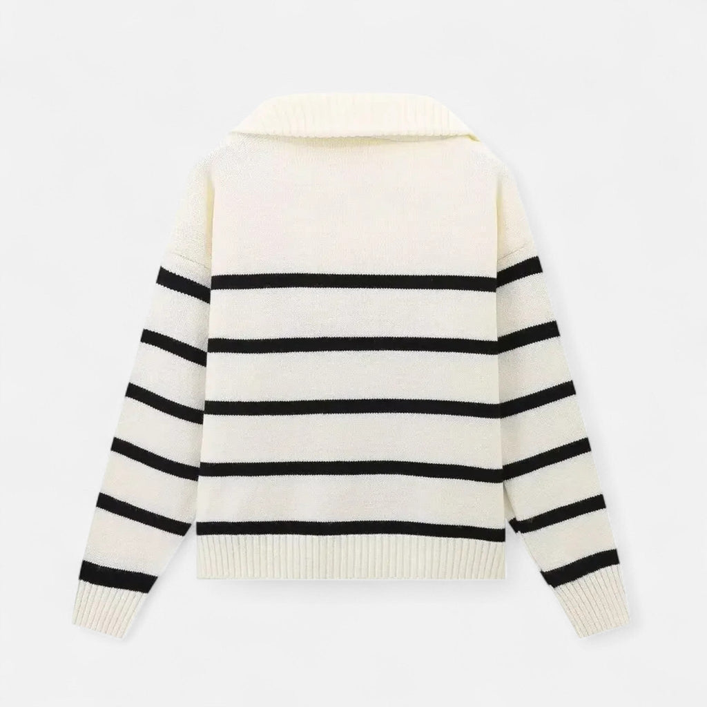 Women's Striped Polo Sweater