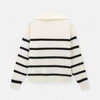Women's Striped Polo Sweater