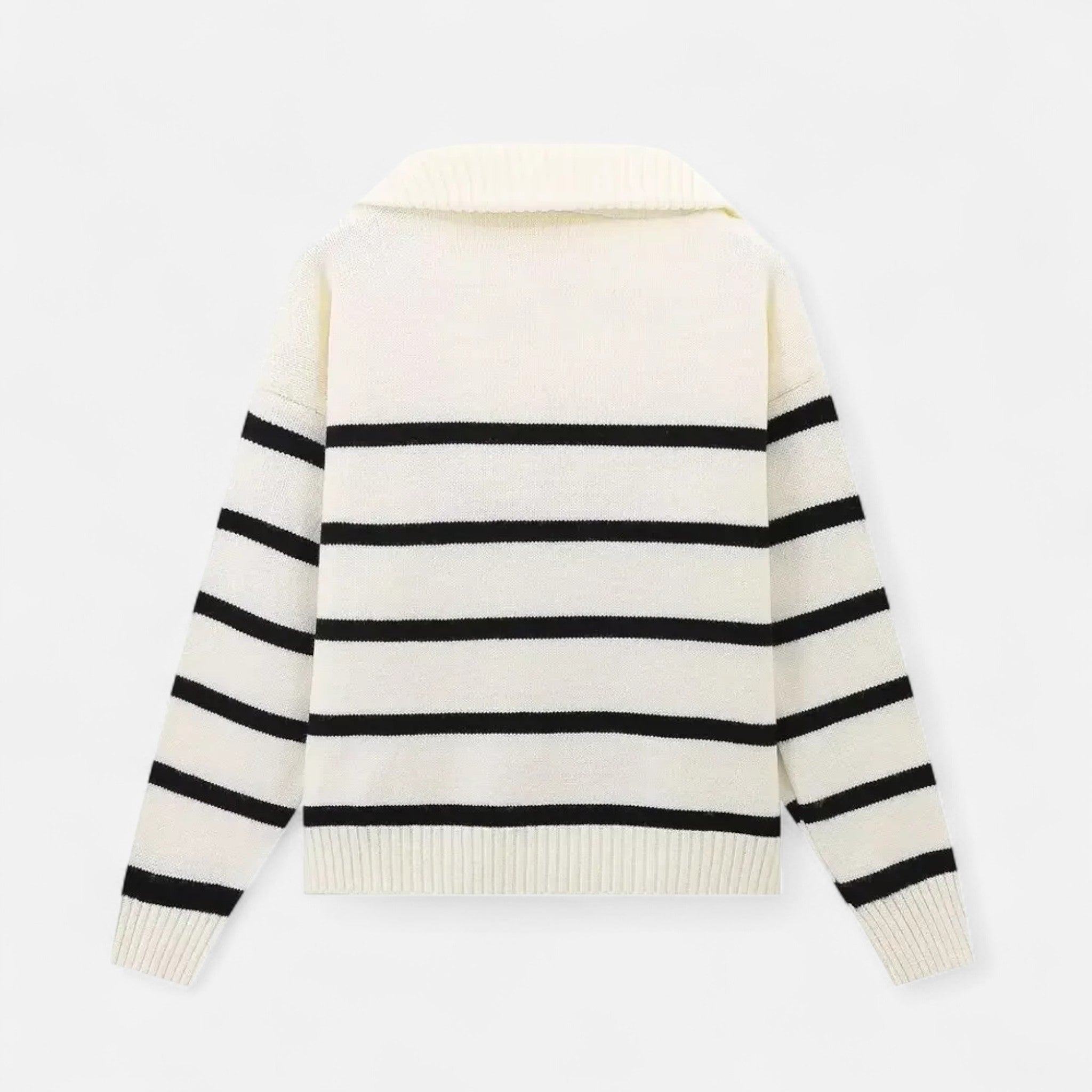 Women's Striped Polo Sweater