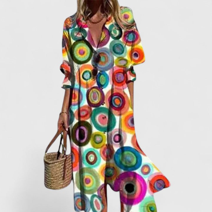 Relaxed Boho Maxi Dress with Flowing Shape