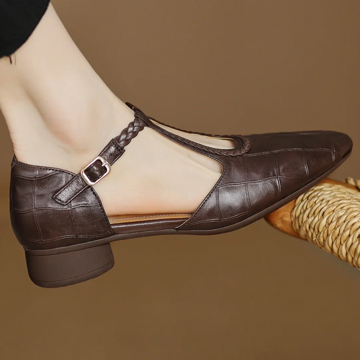 Zapatos planos Mary Jane de punta puntiaguda