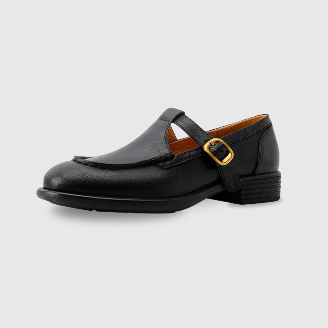 Tacones Mary Jane retro de punta redonda