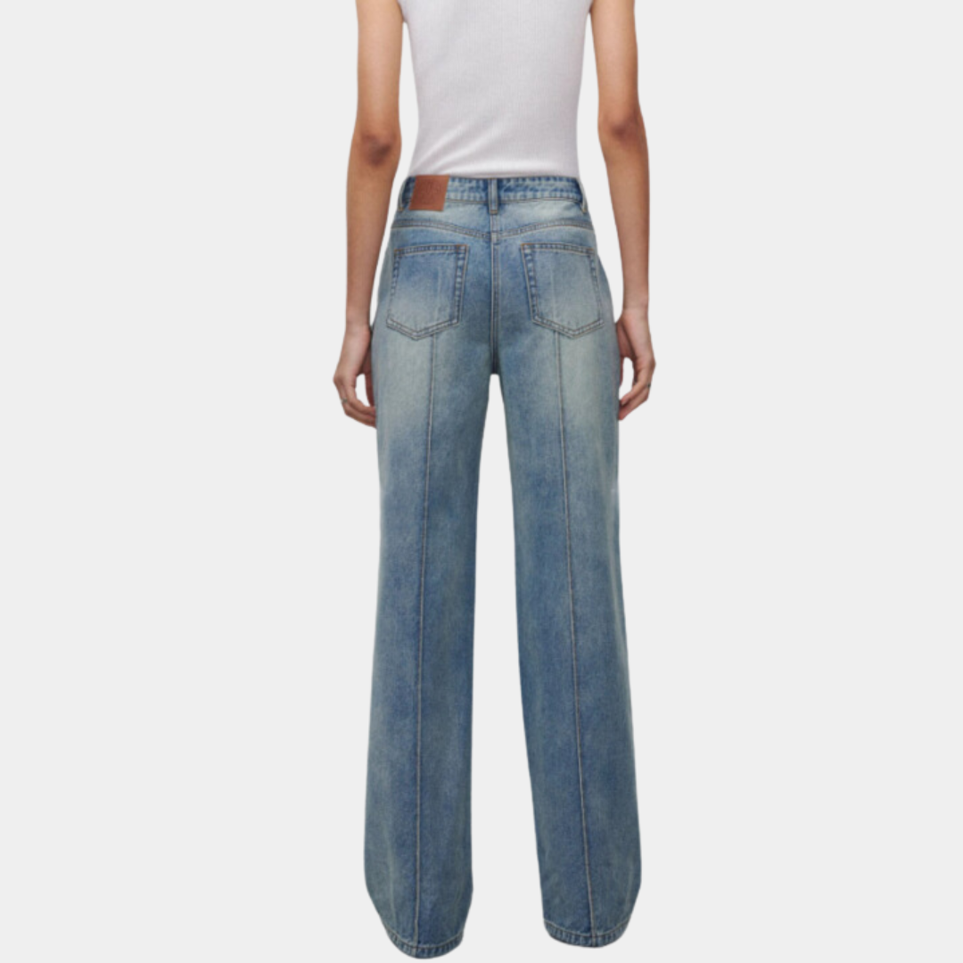Jeans da donna casual in denim per tutti i giorni a gamba dritta