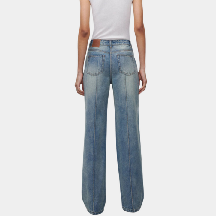 Jeans da donna casual in denim per tutti i giorni a gamba dritta