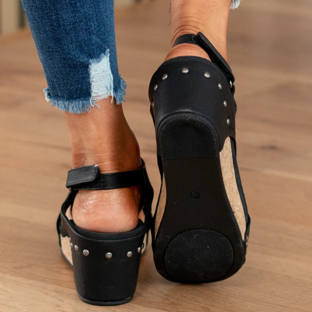Suede Platform Wedge Sandals