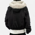 Women's Vintage Style Hooded Coat with Fur Collar