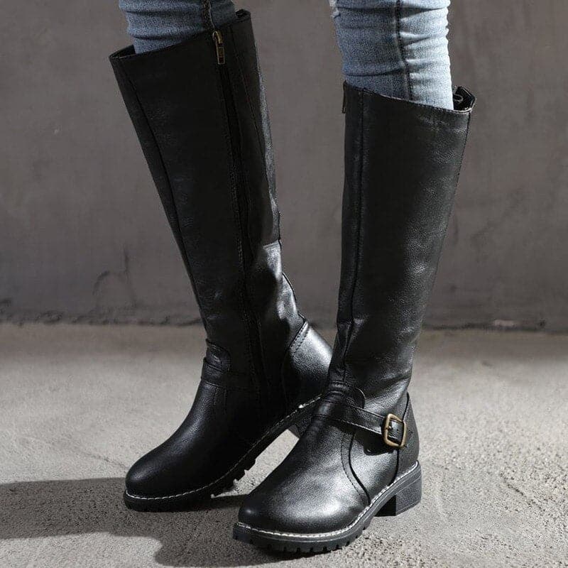 Women's Retro Buckle Practical Knee-High Boots