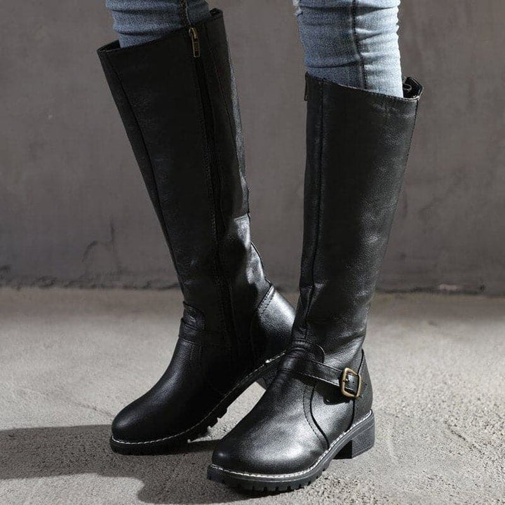 Women's Retro Buckle Practical Knee-High Boots