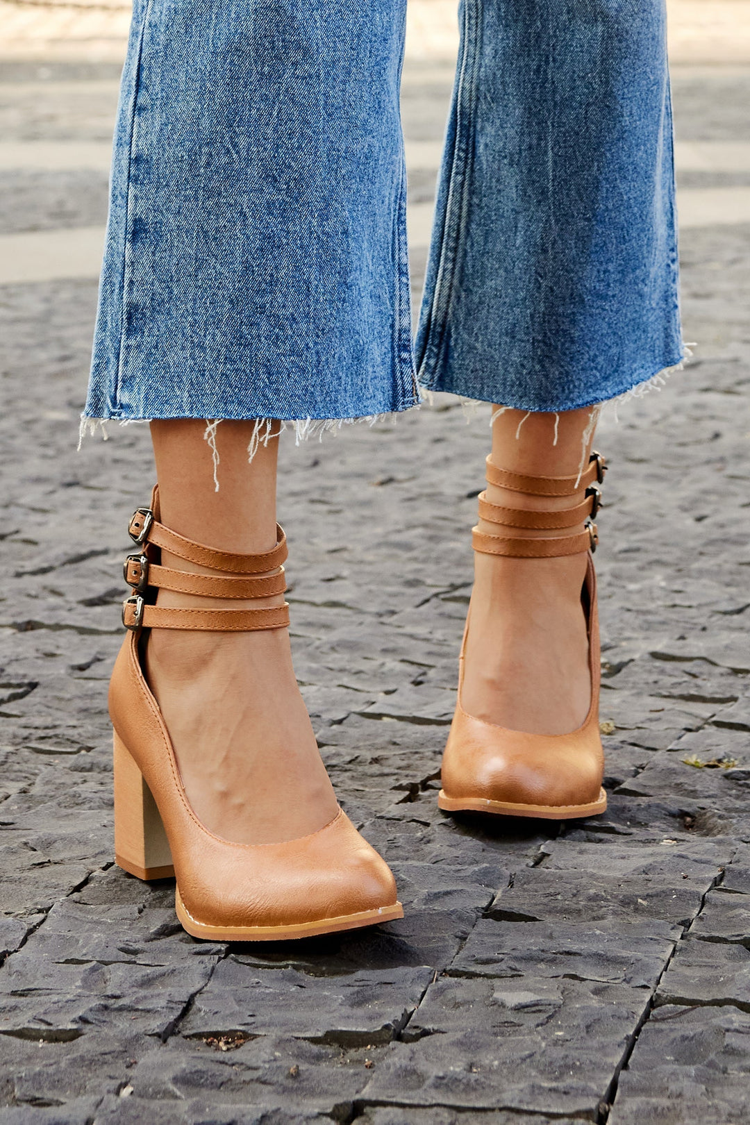 Ankle Strap Block Heel Sandals