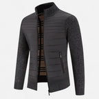 Men's Fleece Patchwork Stand-Collar Jacket