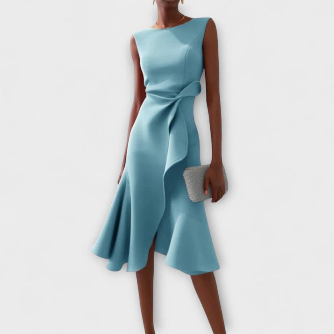 Modern Midi Dress with Tailored Finish