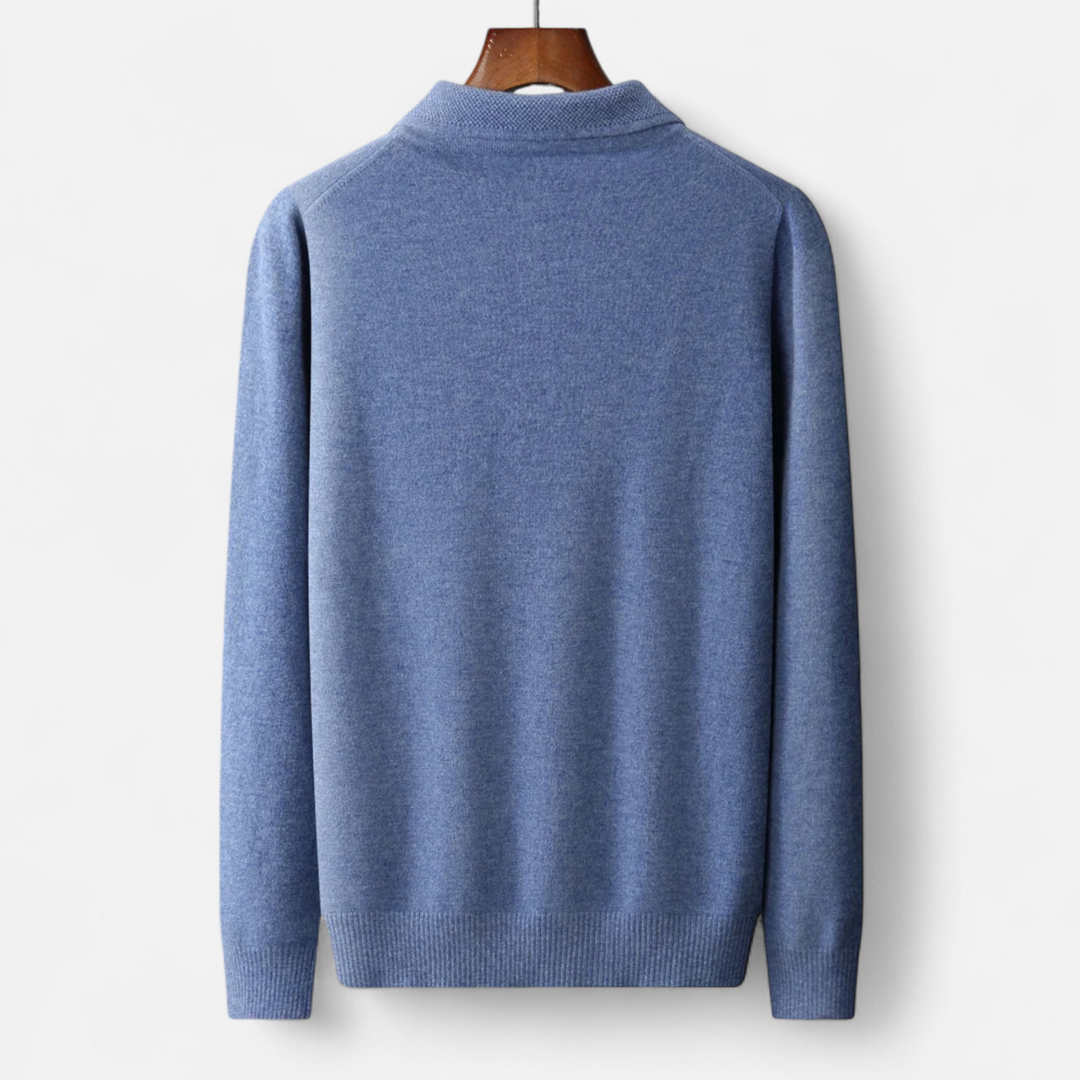 Smart Casual Warm Button Polo Sweater for Men