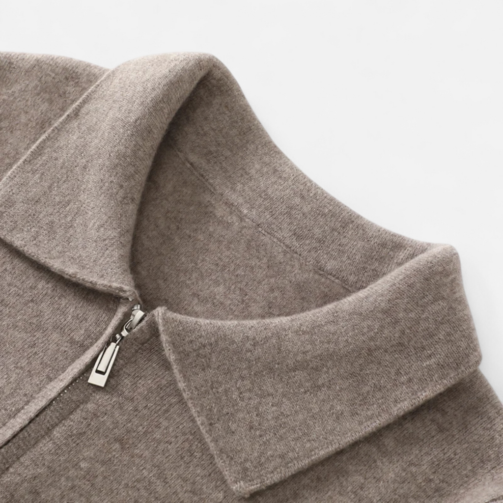 Men's Wool Cashmere Zip Sweater