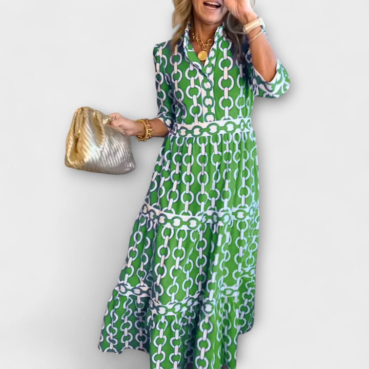 Chain Pattern Midi Dress