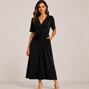 Abito Midi Minimalista con Linee Pulite