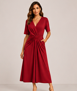 Abito Midi Minimalista con Linee Pulite