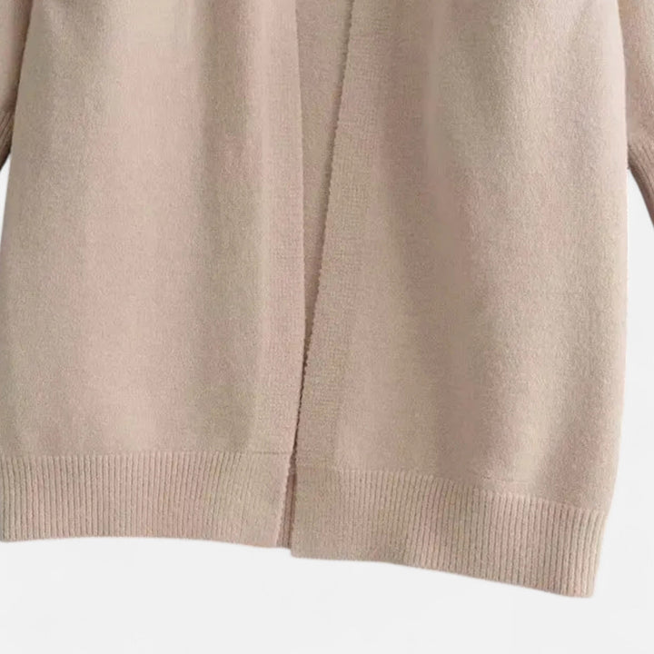 Women’s Warm V-Neckline Knitted Seasonal Long Cardigan with Functional Pockets