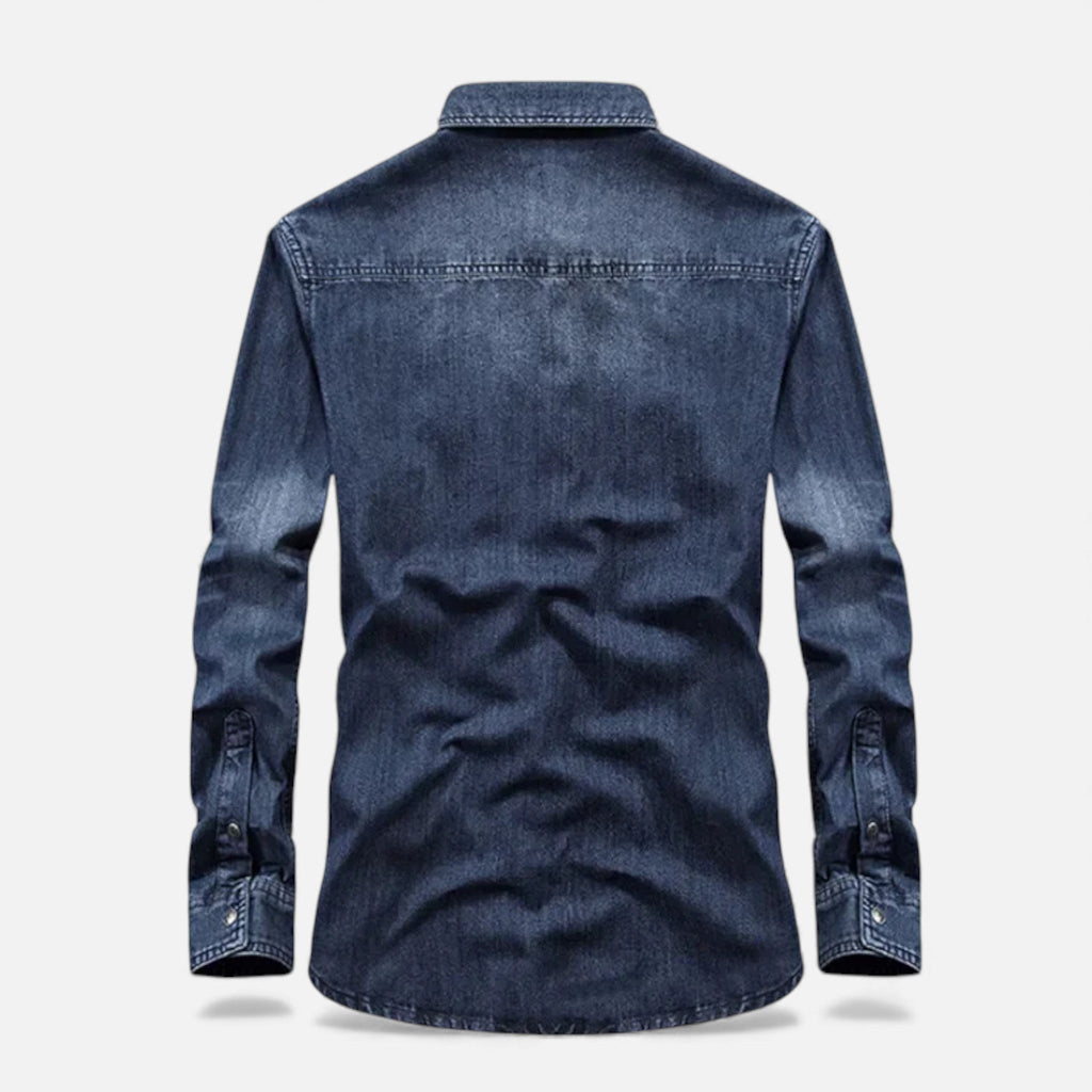 Men's Loose-Fit Denim Shirt for Autumn Winter