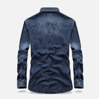 Men's Loose-Fit Denim Shirt for Autumn Winter