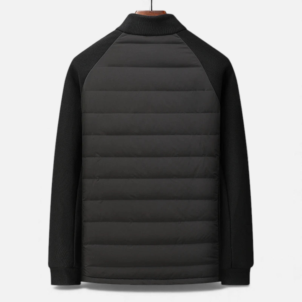Men's Quilted Down Jacket with Stand-Up Collar