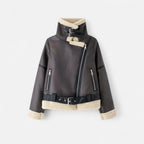 Women'S Autumn Belted Suede Jacket