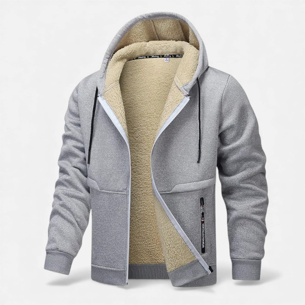 Men's Fleece-Lined Winter Hoodie Jacket