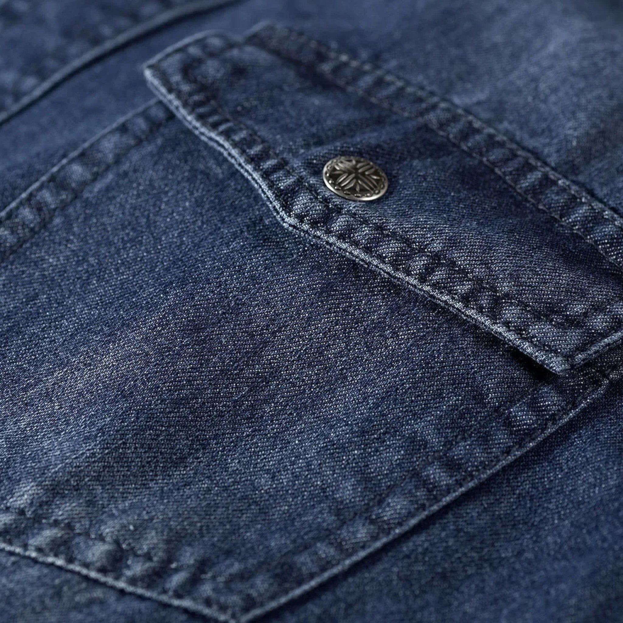 Men's Loose-Fit Denim Shirt for Autumn Winter