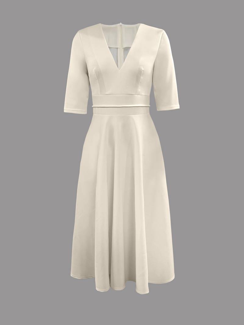 Vestidos midi acampanados para invitadas a bodas, listos para eventos formales