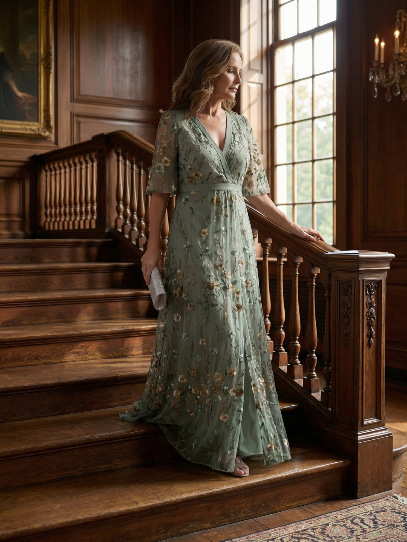 Vestido largo fluido con tirantes y estampado floral