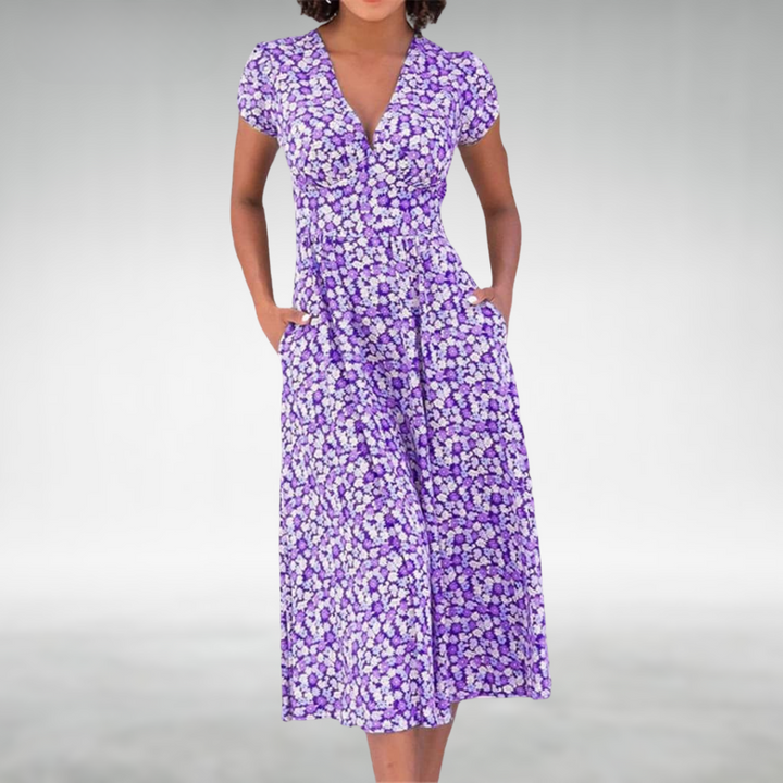 Versatile Effortless Style V-Neck Summer Dress for Women