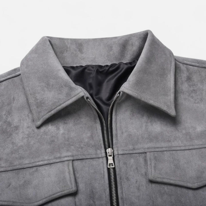 Men’s Refined Street-Inspired Loose-Fit Suede Jacket