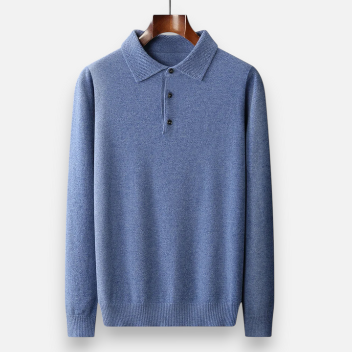 Smart Casual Warm Button Polo Sweater for Men