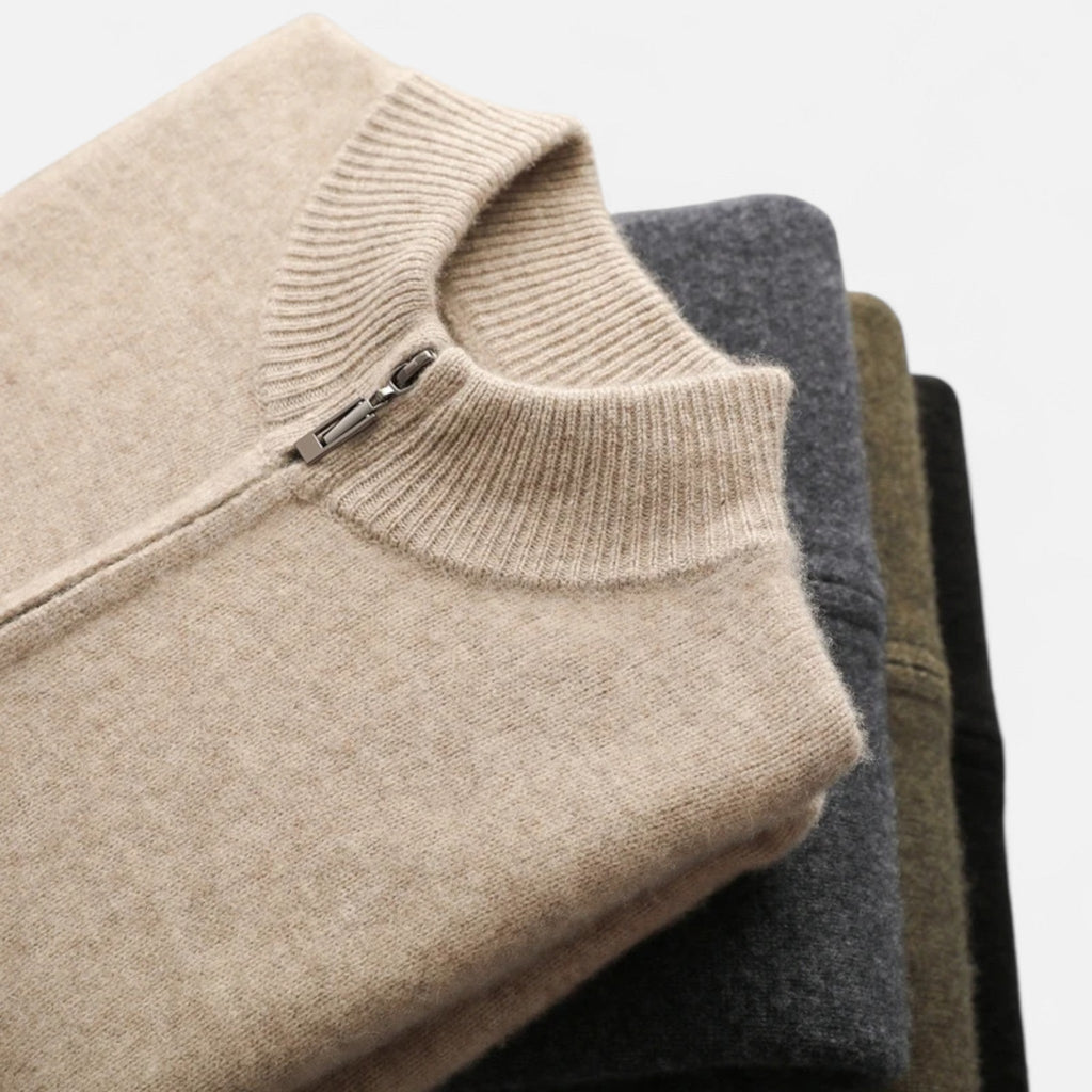 Men's Merino Wool Zip Sweater