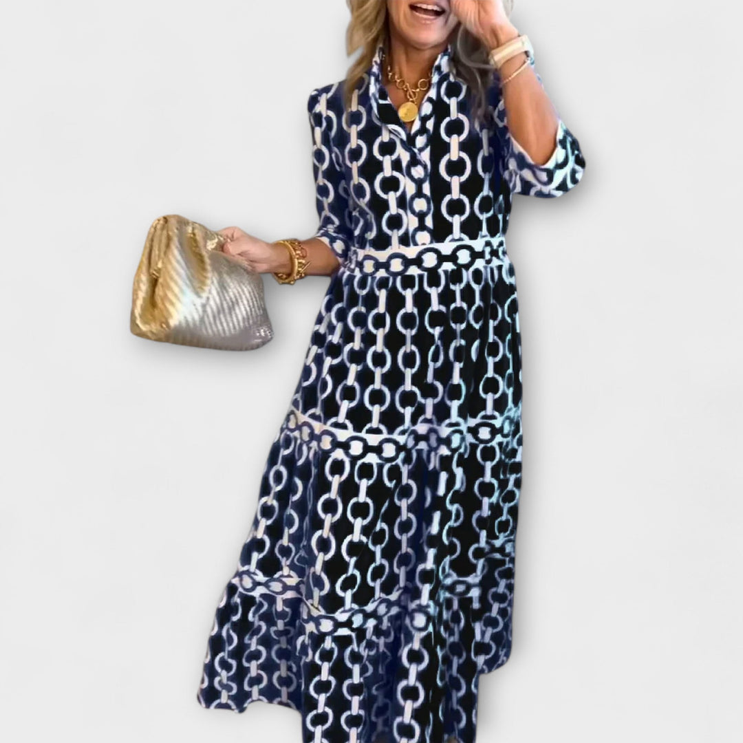 Chain Pattern Midi Dress