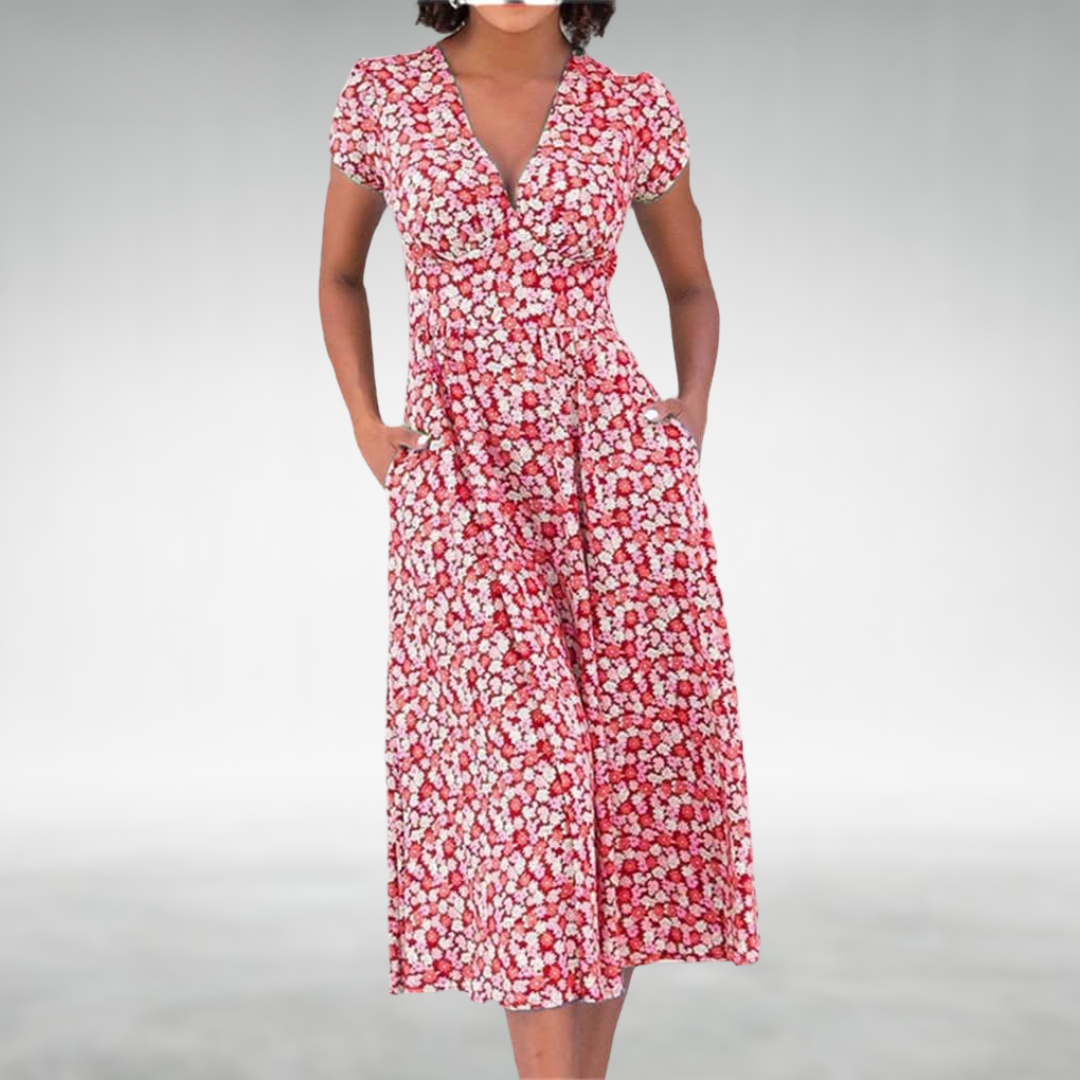Versatile Effortless Style V-Neck Summer Dress for Women