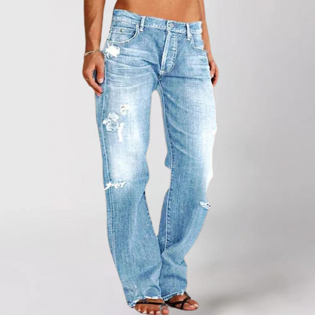 Relaxed fashion wide-leg denim jeans for Women