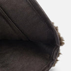 Women's Reversible Brown Teddy Jacket with Turn-Down Collar