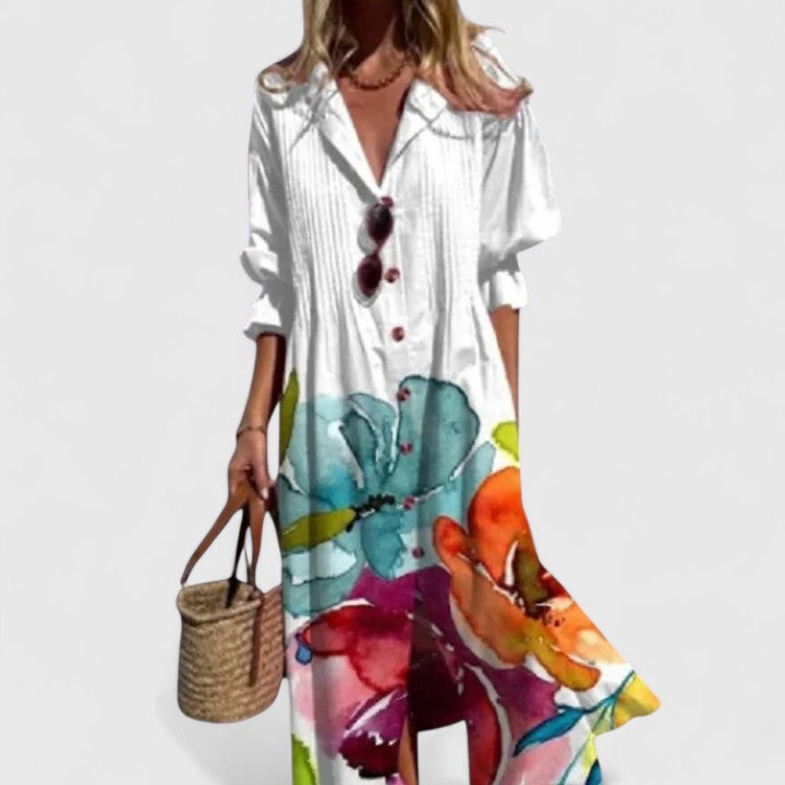 Relaxed Boho Maxi Dress with Flowing Shape
