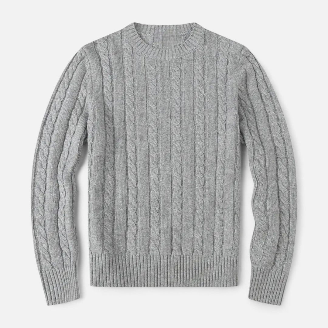 Men’s Timeless Winter Knit Outdoor Sweater with Round Neckline Style