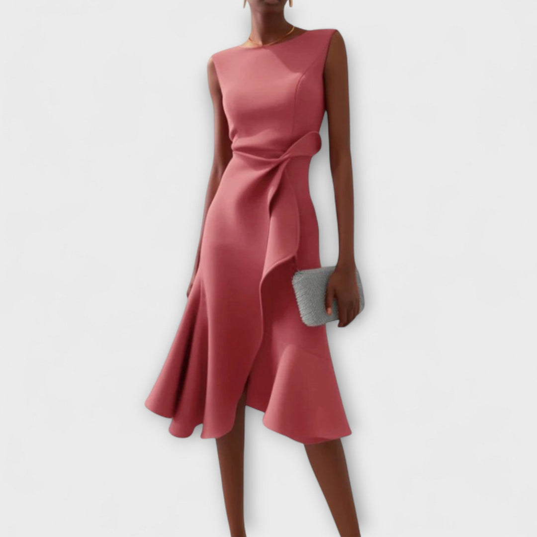 Modern Midi Dress with Tailored Finish