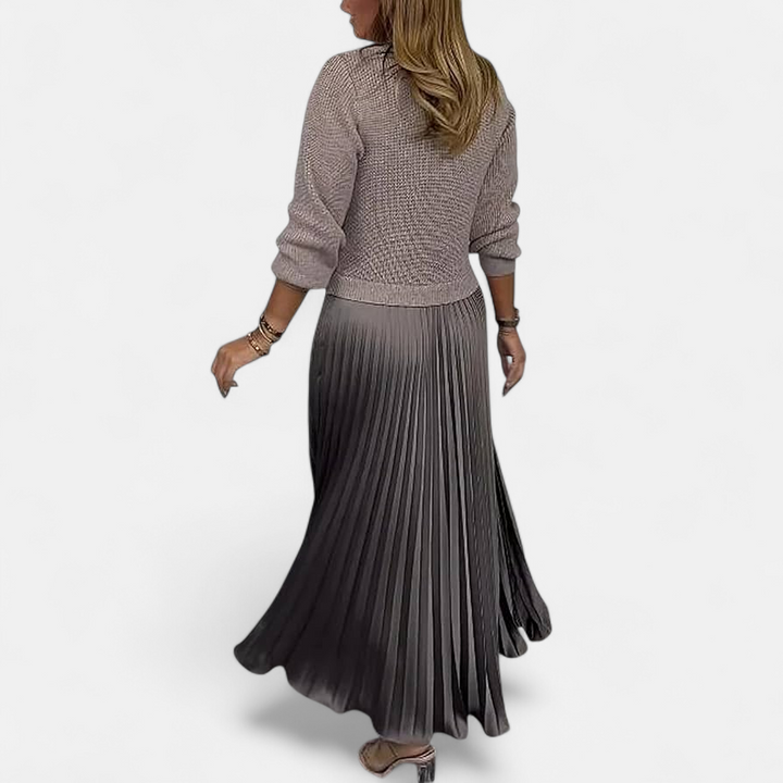 Sweater Pleated Maxi Dress