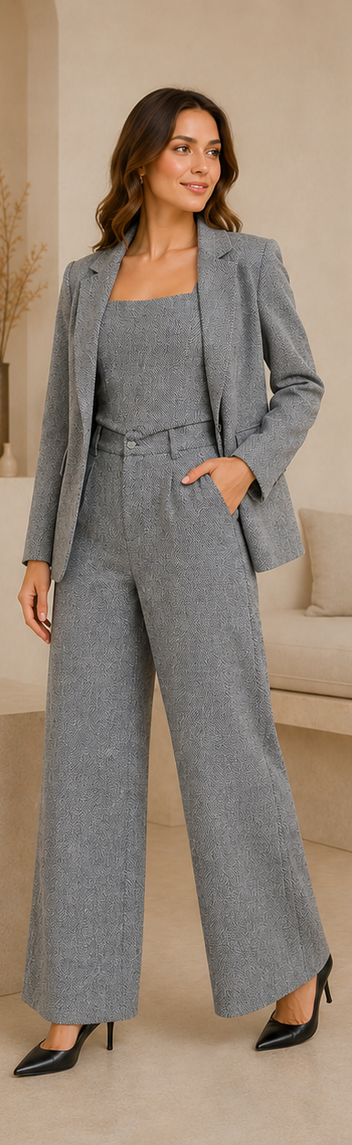 Conjunto de traje de tres piezas en espiga
