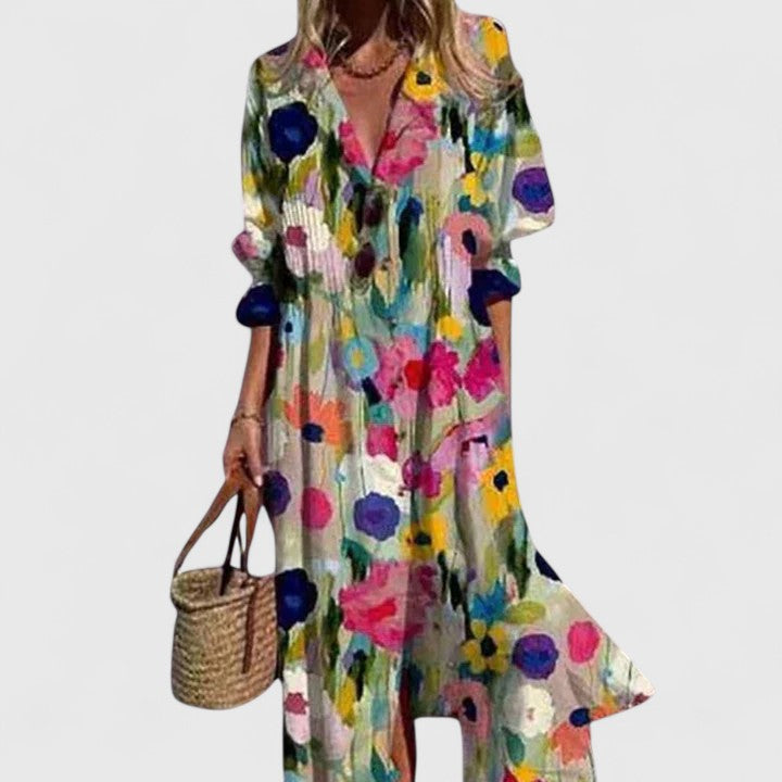 Relaxed Boho Maxi Dress with Flowing Shape