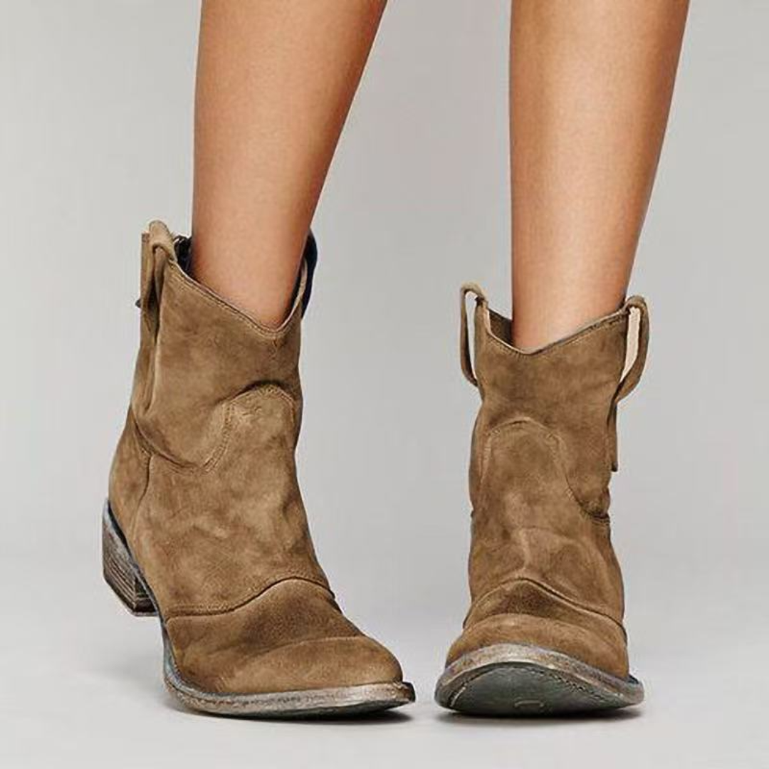 Chic Suede Ankle Boots with Side Zip