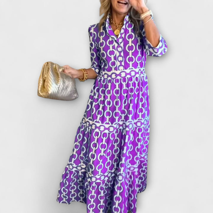 Chain Pattern Midi Dress