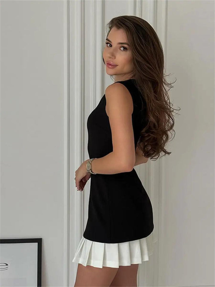 Vestito Mini Elegante e Affascinante per Feste all'Aperto da Donna