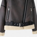 Women'S Autumn Belted Suede Jacket